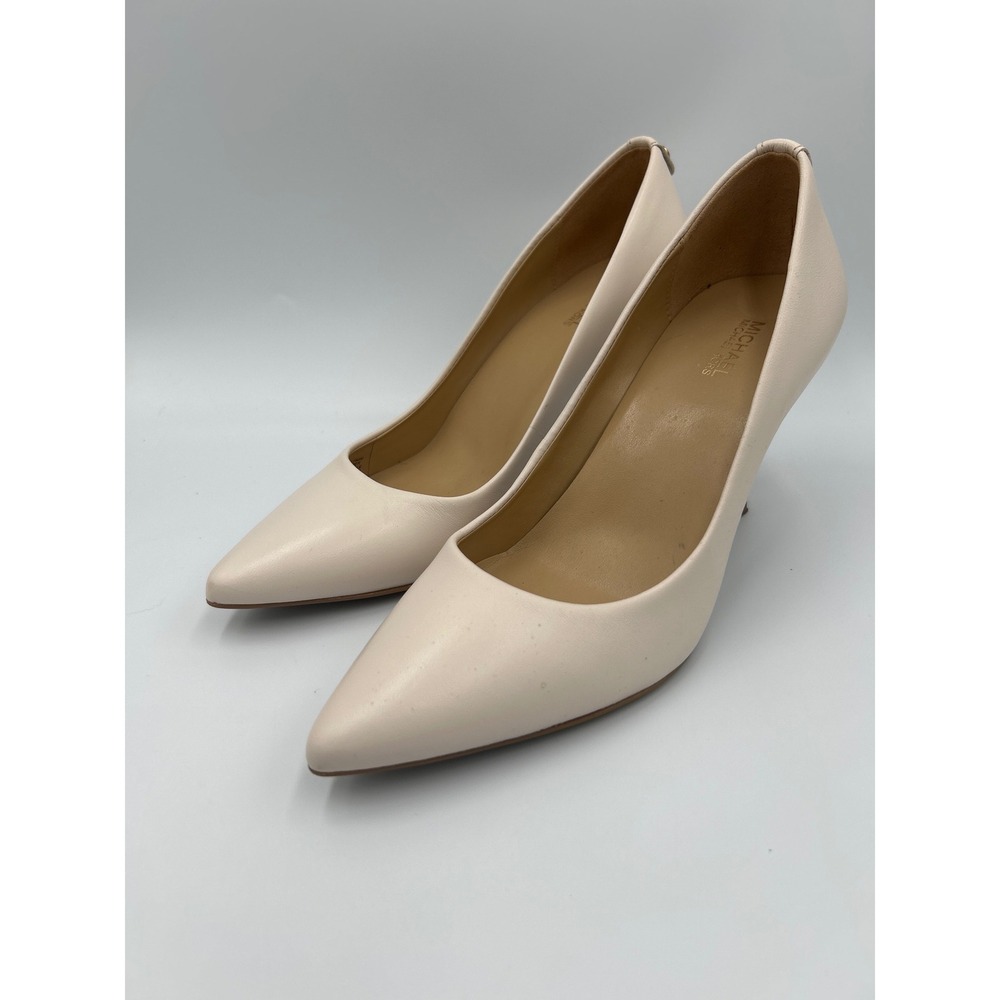Michael Kors Dorothy Flex Pump Cream Leather Pointed Toe Stiletto Heel Size 7 - Picture 2 of 9